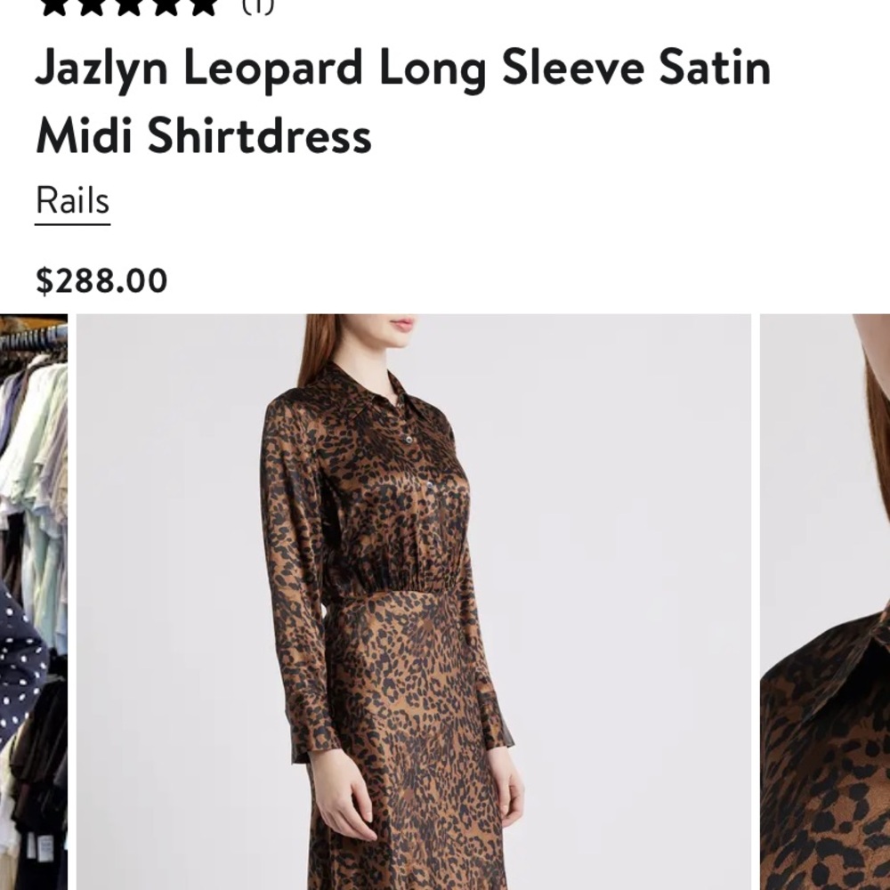Rails Jazlyn Leopard Satin Shirtdress - Picture 2 of 10